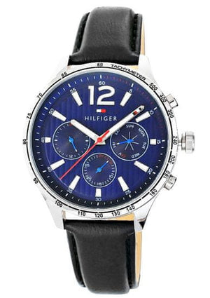 Buy Shop Tommy Hilfiger Gavin Blue Dial Blue Leather Strap Watch for Men - 1791468 USA Online
