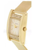 Buy Shop Guess Nouveau Diamonds Gold Dial Gold Mesh Bracelet Watch for Women - W0127L2 USA Online