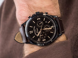 Buy Shop Fossil Forrester Chronograph Black Dial Brown Leather Strap Watch for Men - FS5608 USA Online