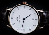 Buy Shop Daniel Wellington Dapper Sheffield White Dial Black Leather Strap Watch For Men - DW00100092 USA Online
