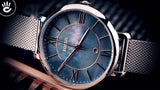 Buy Shop Fossil Jacqueline Mother of Pearl Blue Dial Silver Mesh Strap Watch for Women - ES4322 USA Online