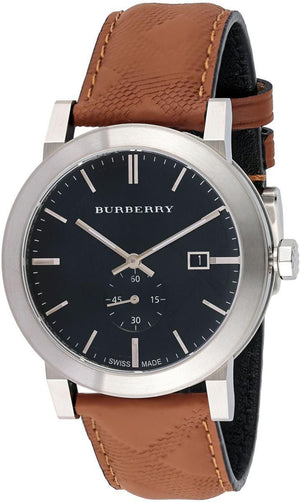 Buy Shop Burberry The City Black Dial Brown Leather Strap Watch for Men - BU9905 USA Online