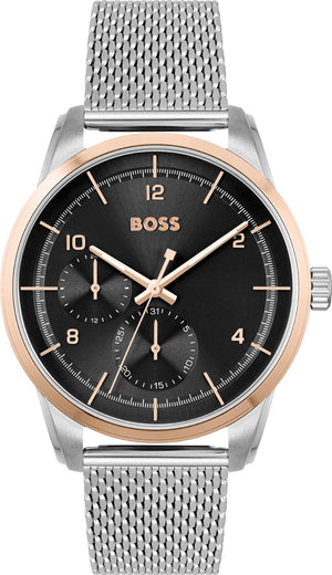 Buy Shop Hugo Boss Sophio Black Dial Silver Mesh Bracelet Watch for Men -1513961 USA Online