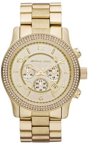 Buy Shop Michael Kors Runway Gold Dial Gold Steel Strap Watch for Women - MK5575 USA Online