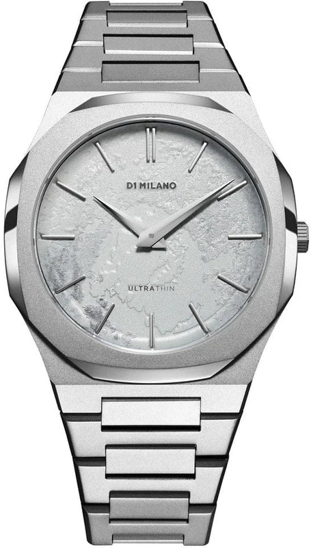 Buy Shop D1 Milano Pluto Ultra Thin Silver Dial Silver Steel Strap Watch for Men - D1-UTBJ18 USA Online