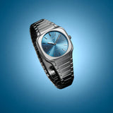 Buy Shop D1 Milano Square Caribbean Blue Dial Silver Steel Strap Watch for Men - D1-SQBJ07 USA Online