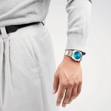 Buy Shop D1 Milano Square Caribbean Blue Dial Silver Steel Strap Watch for Men - D1-SQBJ07 USA Online