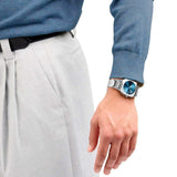 Buy Shop D1 Milano Square Caribbean Blue Dial Silver Steel Strap Watch for Men - D1-SQBJ07 USA Online