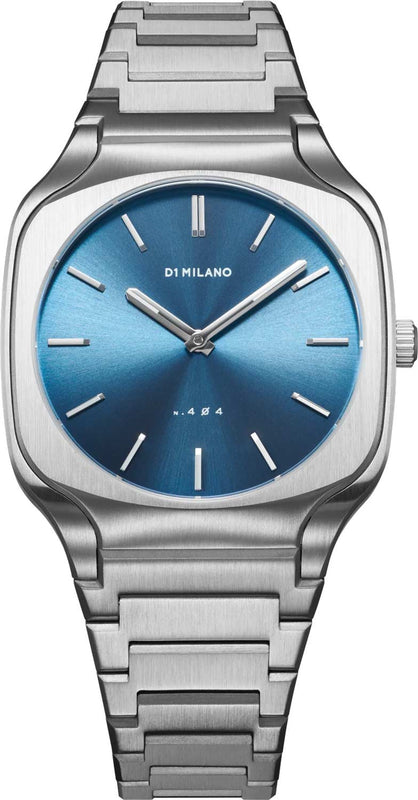 Buy Shop D1 Milano Square Caribbean Blue Dial Silver Steel Strap Watch for Men - D1-SQBJ07 USA Online