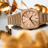 Buy Shop D1 Milano Square Champagne Gold Dial Gold Steel Strap Watch for Unisex - D1-SQBJ04 USA Online