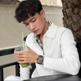 Buy Shop D1 Milano Square Gray Dial Grey Steel Strap Watch for Men - D1-SQBJ11 USA Online