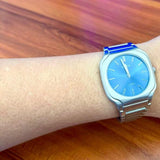 Buy Shop D1 Milano Square Maldives Sea Blue Dial Silver Steel Strap Watch for Men - D1-SQBJ05 USA Online