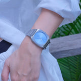 Buy Shop D1 Milano Square Maldives Sea Blue Dial Silver Steel Strap Watch for Men - D1-SQBJ05 USA Online