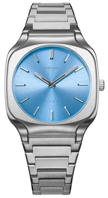 Buy Shop D1 Milano Square Maldives Sea Blue Dial Silver Steel Strap Watch for Men - D1-SQBJ05 USA Online