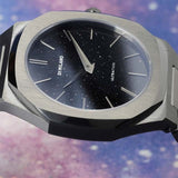 Buy Shop D1 Milano Ultra Thin Aventurine Black Dial Silver Steel Strap Watch for Men - D1-UTBJ29 USA Online