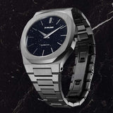 Buy Shop D1 Milano Ultra Thin Aventurine Black Dial Silver Steel Strap Watch for Men - D1-UTBJ29 USA Online