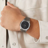 Buy Shop D1 Milano Ultra Thin Aventurine Black Dial Silver Steel Strap Watch for Men - D1-UTBJ29 USA Online