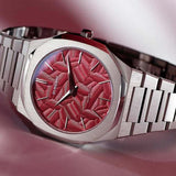 Buy Shop D1 Milano Ultra Thin Barn Red Dial Silver Steel Strap Watch for Men - D1-UTBJ33 USA Online