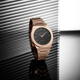 Buy Shop D1 Milano Ultra Thin Black Dial Gold Steel Strap Watch for Men - D1-UTBJ16 USA Online