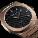 Buy Shop D1 Milano Ultra Thin Black Dial Gold Steel Strap Watch for Men - D1-UTBJ16 USA Online
