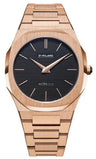 Buy Shop D1 Milano Ultra Thin Black Dial Gold Steel Strap Watch for Men - D1-UTBJ16 USA Online