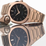Buy Shop D1 Milano Ultra Thin Black Dial Gold Steel Strap Watch for Men - D1-UTBJ42 USA Online
