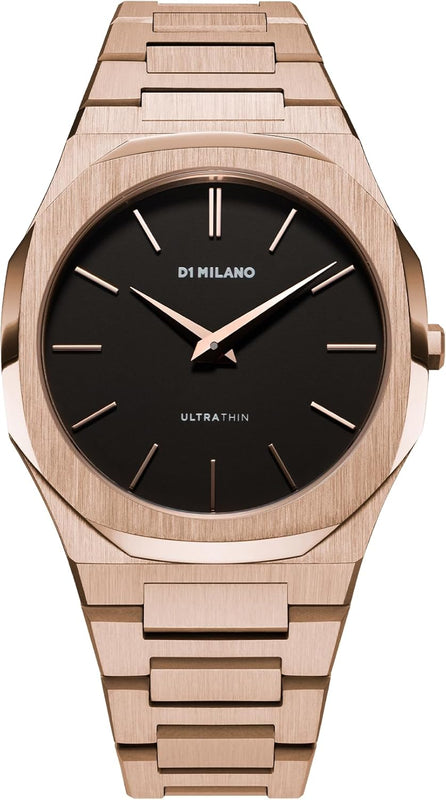 Buy Shop D1 Milano Ultra Thin Black Dial Gold Steel Strap Watch for Men - D1-UTBJ42 USA Online