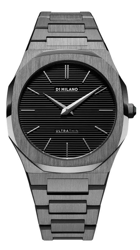 Buy Shop D1 Milano Ultra Thin Black Dial Gray Steel Strap Watch for Men - D1-UTBJ15 USA Online