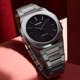 Buy Shop D1 Milano Ultra Thin Black Dial Silver Steel Strap Watch for Men - D1-UTBJ14 USA Online