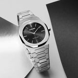 Buy Shop D1 Milano Ultra Thin Black Dial Silver Steel Strap Watch for Women - D1-UTBL05 USA Online