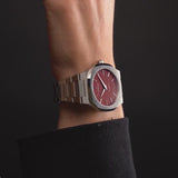 Buy Shop D1 Milano Ultra Thin Bordeaux Red Dial Silver Steel Strap Watch for Unisex - D1-UTBJ11 USA Online