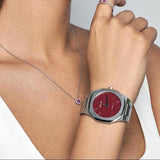 Buy Shop D1 Milano Ultra Thin Bordeaux Red Dial Silver Steel Strap Watch for Unisex - D1-UTBJ11 USA Online