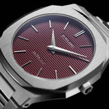 Buy Shop D1 Milano Ultra Thin Bordeaux Red Dial Silver Steel Strap Watch for Unisex - D1-UTBJ11 USA Online