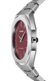 Buy Shop D1 Milano Ultra Thin Bordeaux Red Dial Silver Steel Strap Watch for Unisex - D1-UTBJ11 USA Online