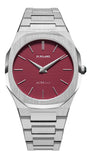 Buy Shop D1 Milano Ultra Thin Bordeaux Red Dial Silver Steel Strap Watch for Unisex - D1-UTBJ11 USA Online