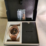 Buy Shop D1 Milano Ultra Thin Brown Dial Gold Steel Strap Watch for Men - D1-UTBJ13 USA Online