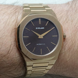 Buy Shop D1 Milano Ultra Thin Brown Dial Gold Steel Strap Watch for Men - D1-UTBJ13 USA Online
