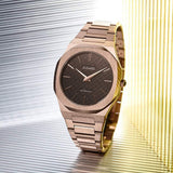 Buy Shop D1 Milano Ultra Thin Brown Dial Gold Steel Strap Watch for Men - D1-UTBJ13 USA Online