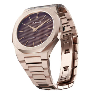 Buy Shop D1 Milano Ultra Thin Brown Dial Gold Steel Strap Watch for Men - D1-UTBJ13 USA Online