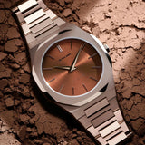 Buy Shop D1 Milano Ultra Thin Brown Dial Gold Steel Strap Watch for Unisex - D1-UTBJ10 USA Online