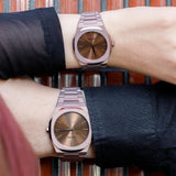 Buy Shop D1 Milano Ultra Thin Brown Dial Gold Steel Strap Watch for Unisex - D1-UTBJ10 USA Online