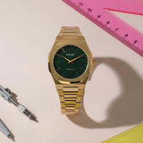 Buy Shop D1 Milano Ultra Thin Green Dial Gold Steel Strap Watch for Women - D1-UTBL18 USA Online