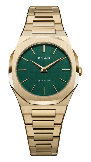 Buy Shop D1 Milano Ultra Thin Green Dial Gold Steel Strap Watch for Women - D1-UTBL18 USA Online