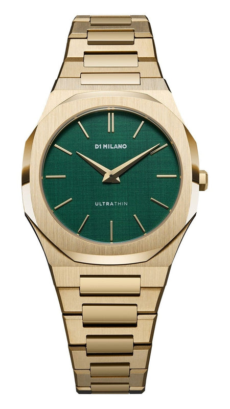 Buy Shop D1 Milano Ultra Thin Green Dial Gold Steel Strap Watch for Women - D1-UTBL18 USA Online