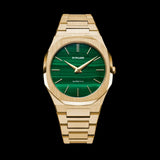 Buy Shop D1 Milano Ultra Thin Malachite Green Dial Gold Steel Strap Watch for Men - D1-UTBJ30 USA Online