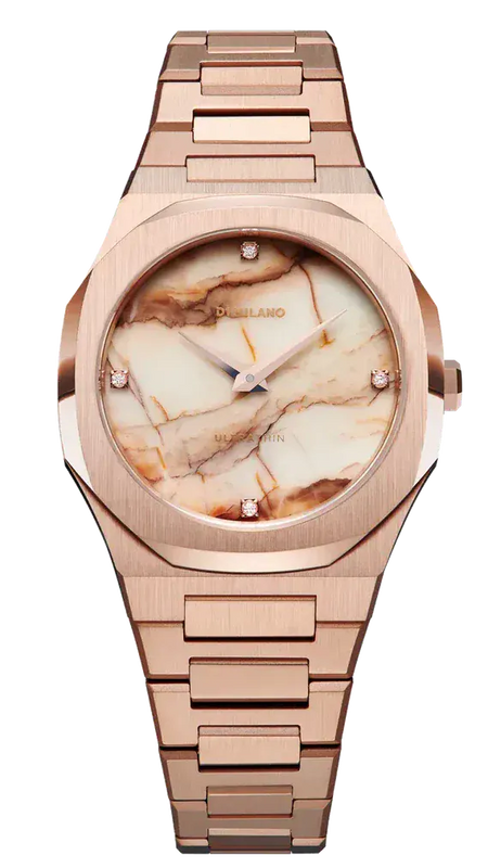 Buy Shop D1 Milano Ultra Thin Marble Dial Rose Gold Steel Strap Watch for Women - D1-UTBL14 USA Online