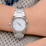 Buy Shop D1 Milano Ultra Thin Marble White Dial Silver Steel Strap Watch for Women - D1-UTBL13 USA Online
