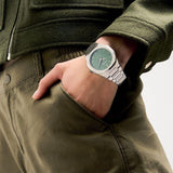 Buy Shop D1 Milano Ultra Thin Moss Green Dial Silver Steel Strap Watch for Men - D1-UTBJ06 USA Online