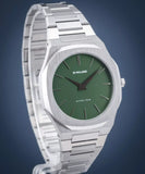 Buy Shop D1 Milano Ultra Thin Moss Green Dial Silver Steel Strap Watch for Men - D1-UTBJ06 USA Online