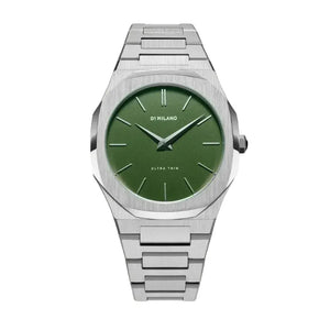 Buy Shop D1 Milano Ultra Thin Moss Green Dial Silver Steel Strap Watch for Men - D1-UTBJ06 USA Online